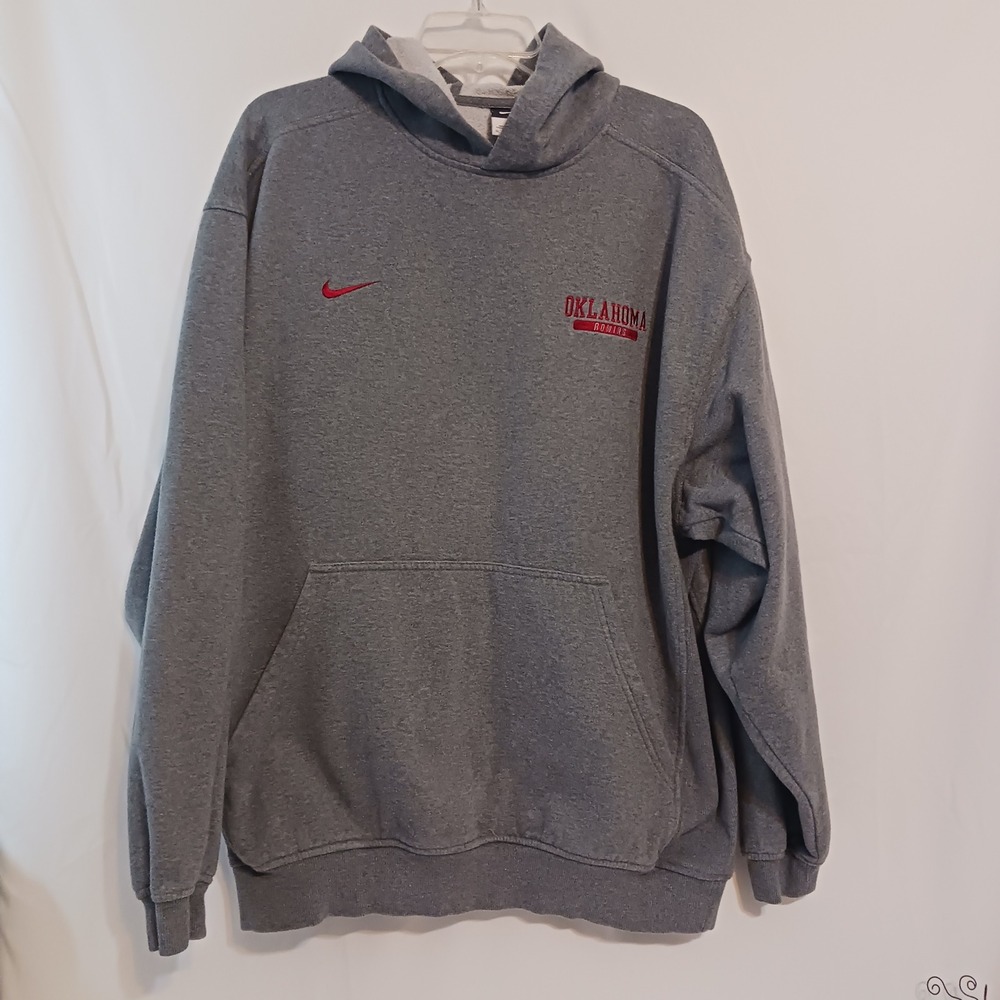 Nike Hoodie Oklahoma Rowing Mens XL Gray Excellent Pullover Swoosh Athletic